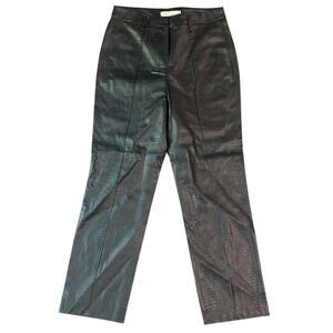 Grace + Emma Always Edgy Black Snake Print Leather Pants Size Medium